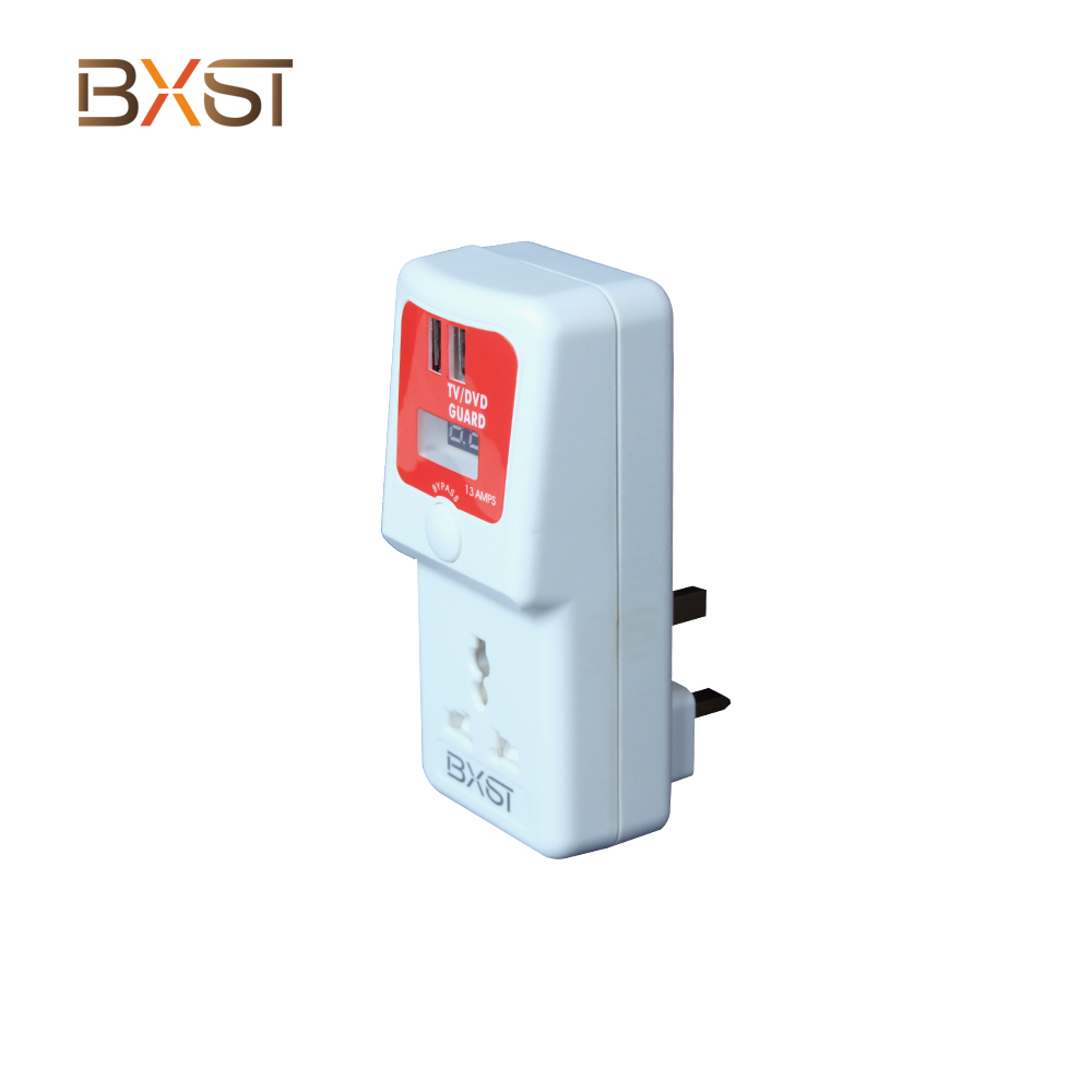 BXST TV Guard UK插头插头自动电压保护器带USB V187-D-USB